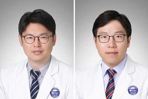 (사진 왼쪽부터) 분당차병원 혈액종양내과 전홍재김찬 교수, 이원석 연구교수.jpg